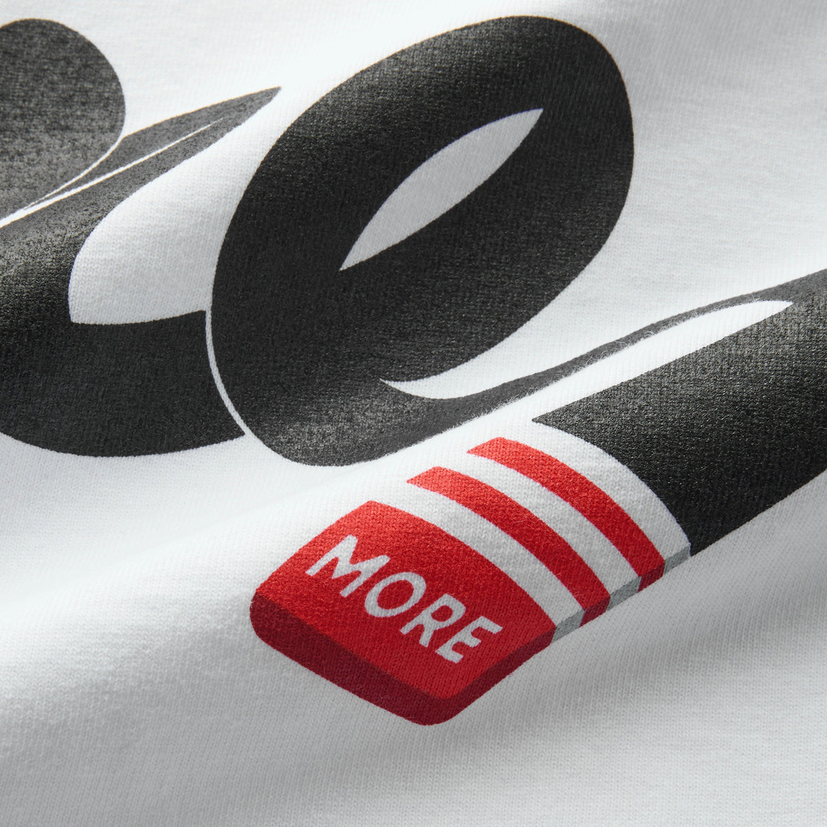 More Jiu-Jitsu Fundamentals Tee, White, MORE tab print detail
