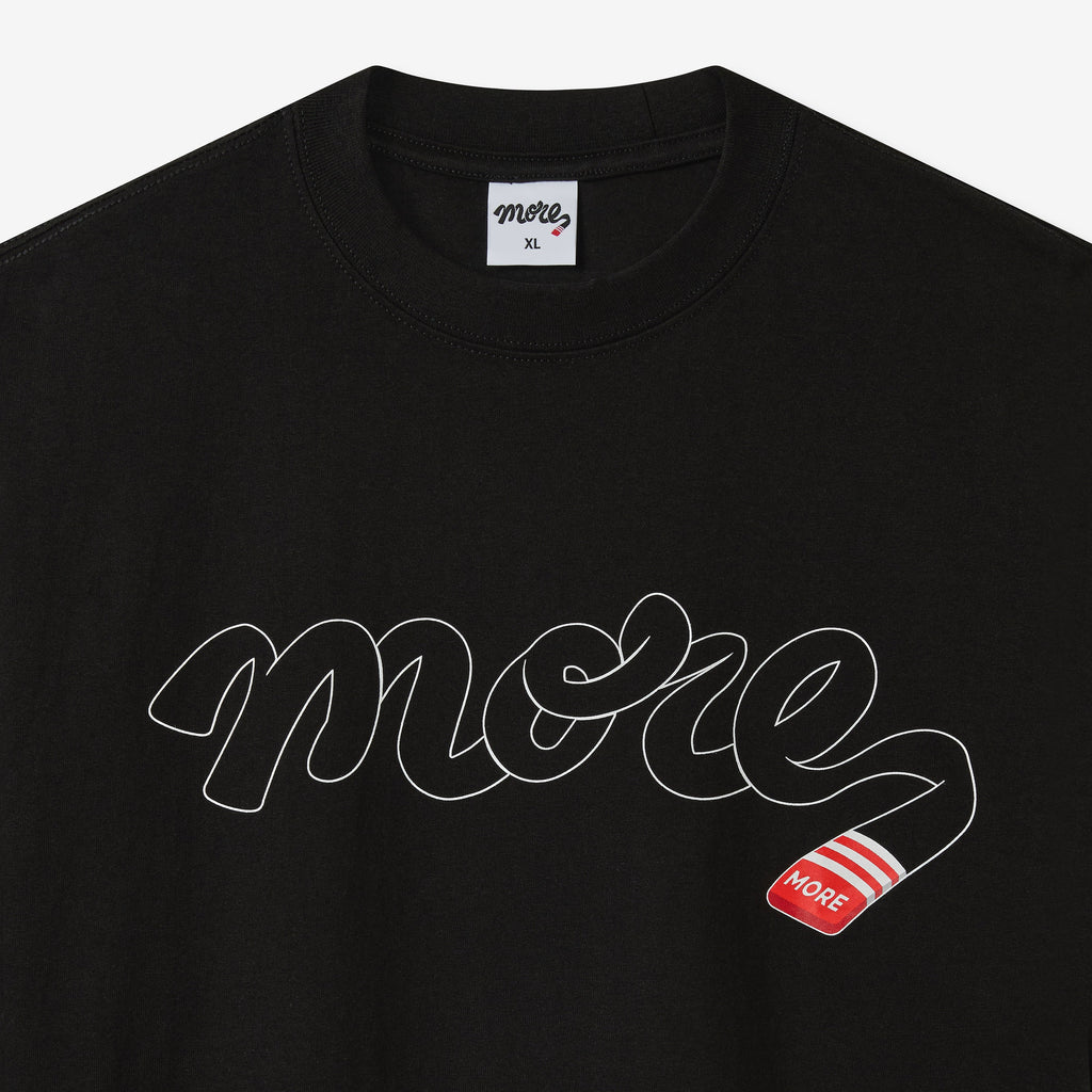 More Jiu-Jitsu Fundamentals Tee, Black, collar and neck label detail