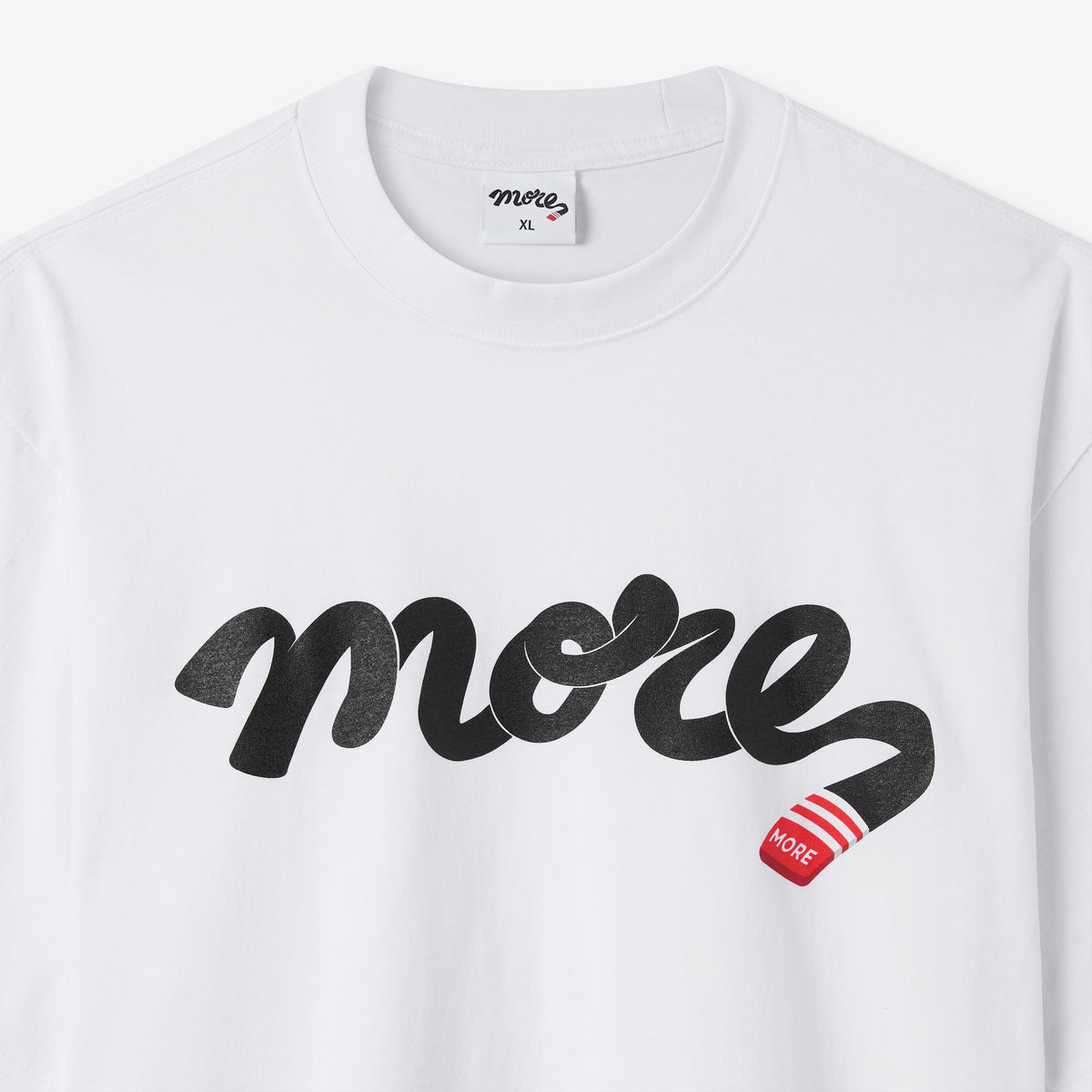 More Jiu-Jitsu Fundamentals Tee, White, collar and neck label detail